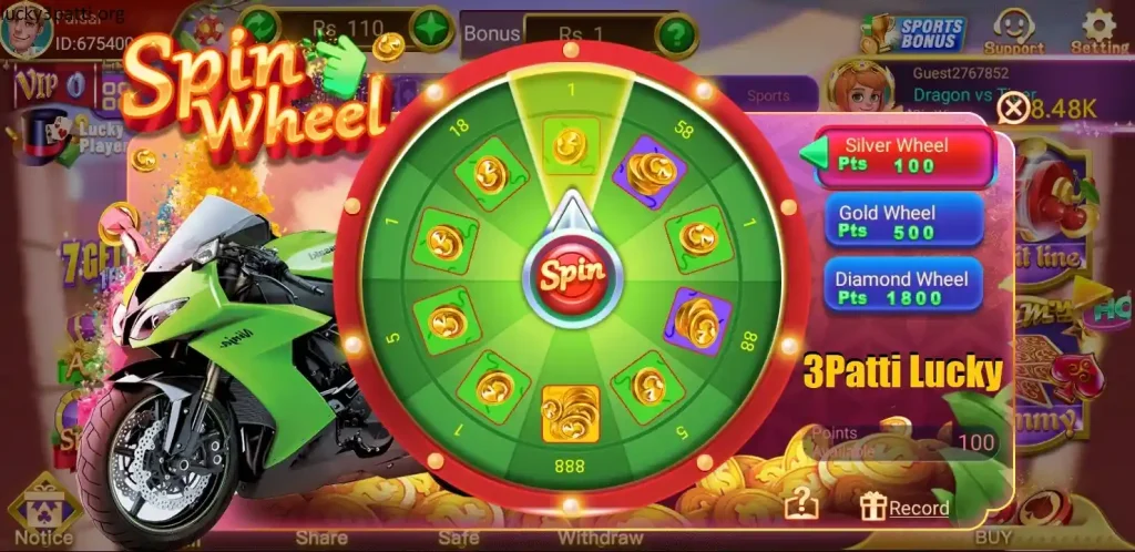 3 Patti Lucky Spin Wheel
